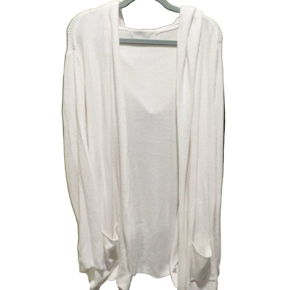 Barefoot Dreams CozyChic Ultra Lite Hooded Cardigan Women's 3X White